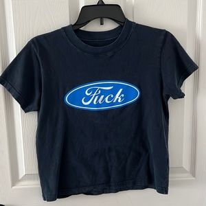 brandy melville t-shirt, size: one size, color: navy & white